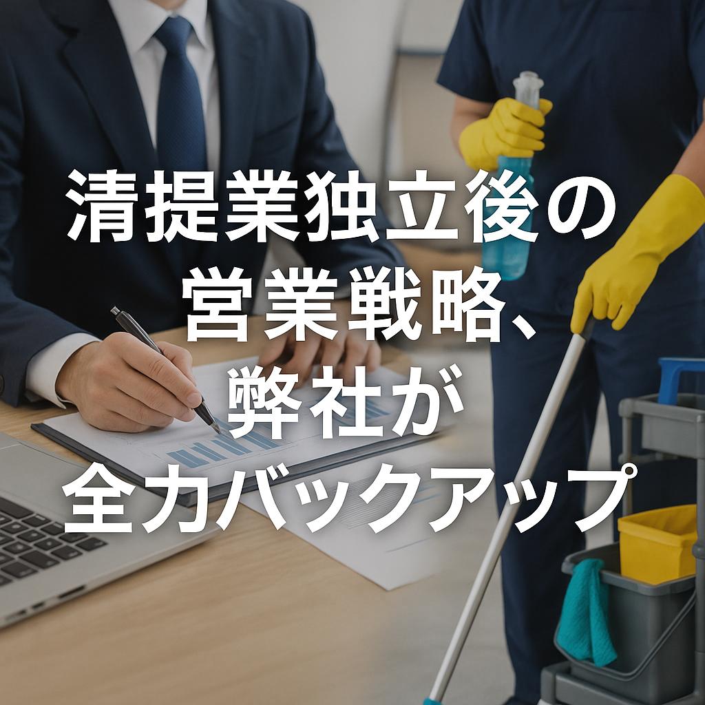 清掃業独立後の営業戦略、弊社が全力バックアップ